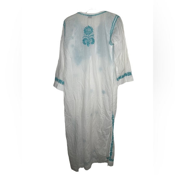 Vintage Style Ibiza Embroidered Maxi Dress Boho Hippy cotton Size S/M - Picture 7 of 11